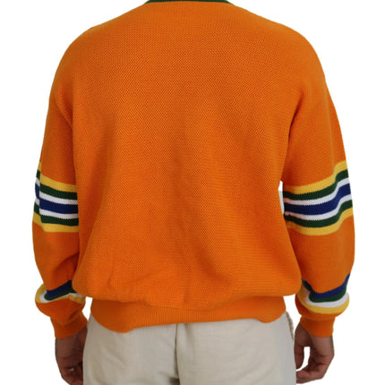 Sweater de mangas de mangas largas impresas en naranja