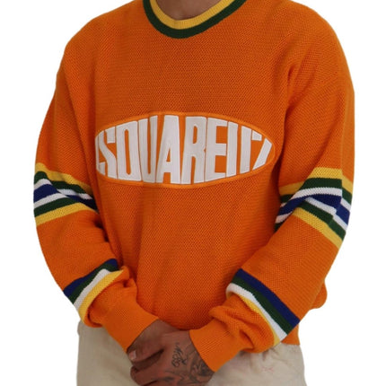 Sweater de mangas de mangas largas impresas en naranja