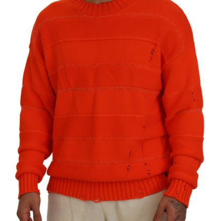 Sweater de jarro de mangas largas de algodón naranja