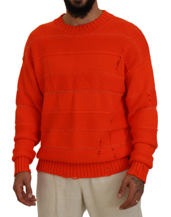 Sweater de jarro de mangas largas de algodón naranja