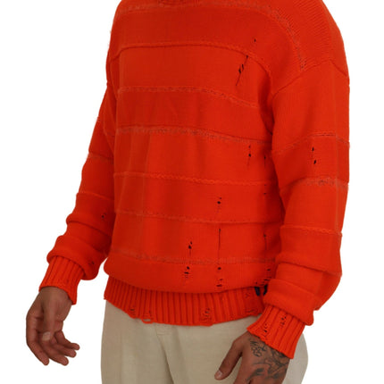 Sweater de jarro de mangas largas de algodón naranja