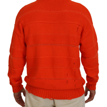 Sweater de jarro de mangas largas de algodón naranja