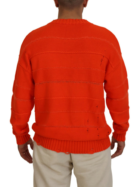 Sweater de jarro de mangas largas de algodón naranja