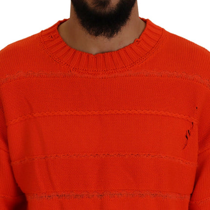 Sweater de jarro de mangas largas de algodón naranja