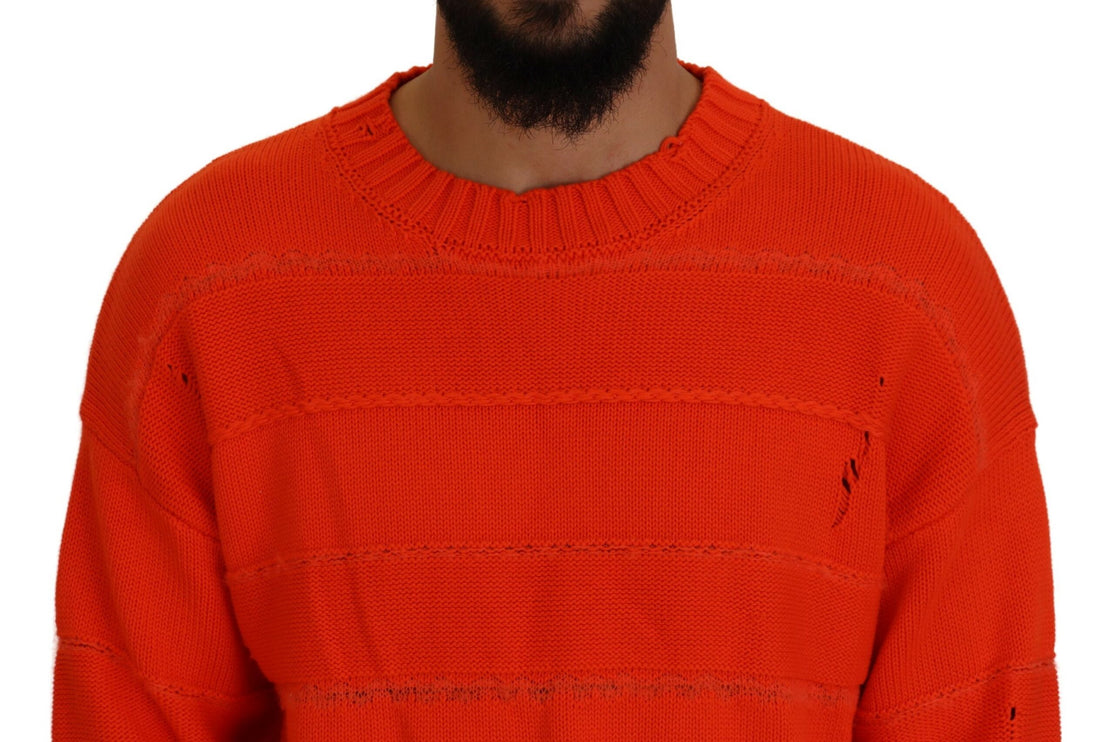 Sweater de jarro de mangas largas de algodón naranja