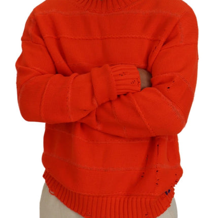 Sweater de jarro de mangas largas de algodón naranja