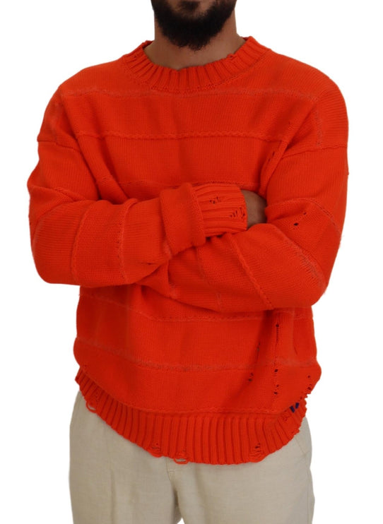 Sweater de jarro de mangas largas de algodón naranja