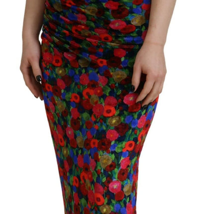 Vestido maxi multicolor floral floralcon Ruched