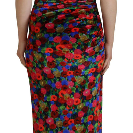 Vestido maxi multicolor floral floralcon Ruched