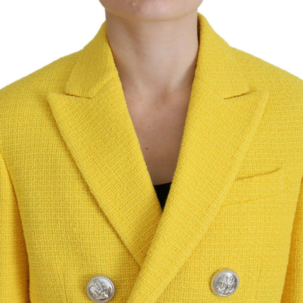 Mini traje de doble pecho amarillo juego de falda blazer