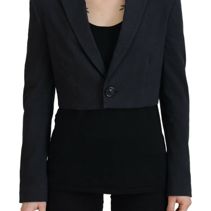 Chaqueta blazer de botón de algodón negro