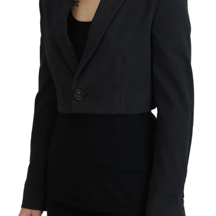 Chaqueta blazer de botón de algodón negro