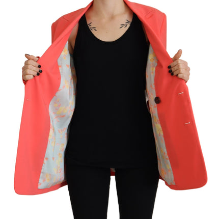 Veste de blazer à manteau rose à double poit