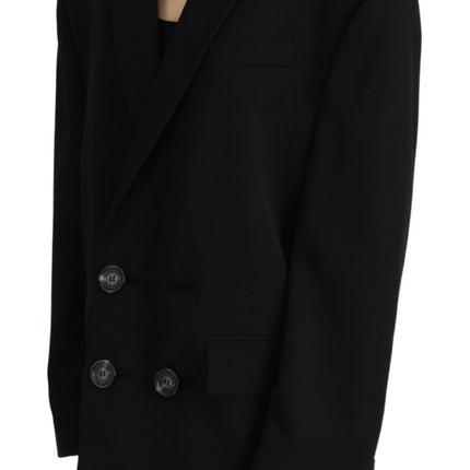 Black Double Breasted Coat Blazer Jacket