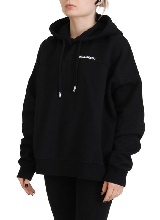 Zwarte logo patch katoen hoodie sweatshirt trui