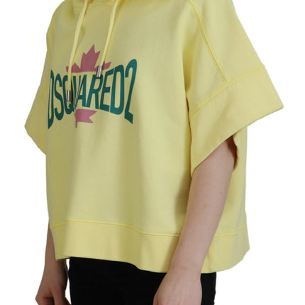 Sweater de sudadera con capucha de algodón estampado de logotipo amarillo