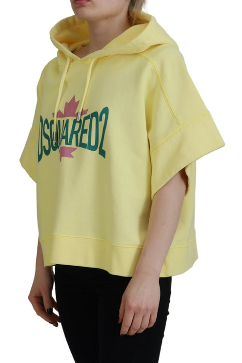 Sweater de sudadera con capucha de algodón estampado de logotipo amarillo