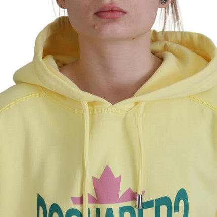 Sweater de sudadera con capucha de algodón estampado de logotipo amarillo