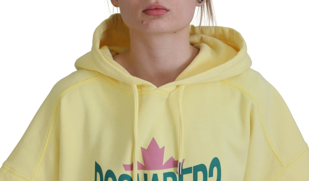 Sweater de sudadera con capucha de algodón estampado de logotipo amarillo