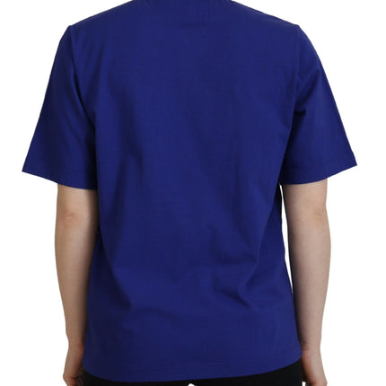 Camiseta de mangas cortas de polo de escritos con cuello azul