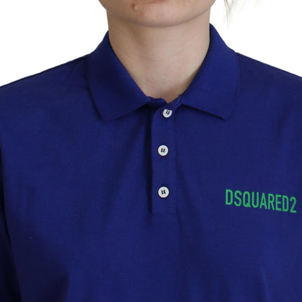 Camiseta de mangas cortas de polo de escritos con cuello azul