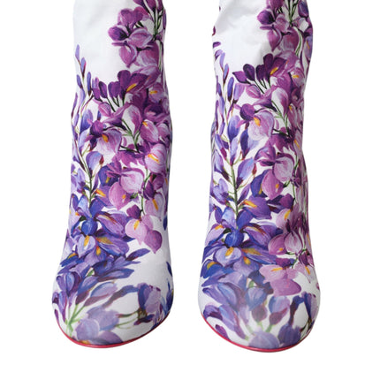 Zapatos de botas de tracción floral blanca