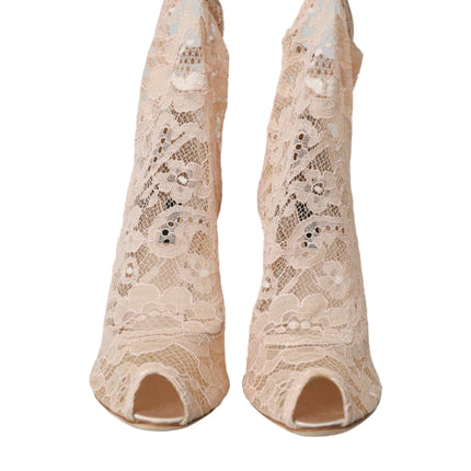 Chaussures de bottes en dentelle Taormina Stretch Beige