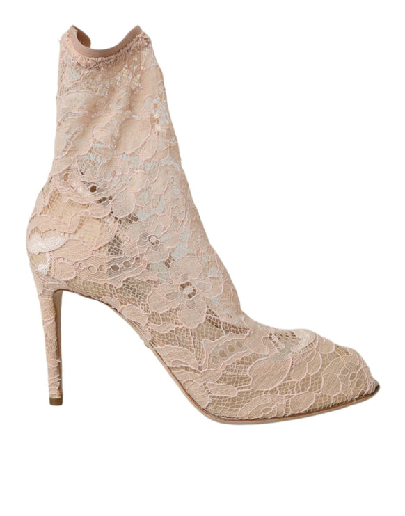 Chaussures de bottes en dentelle Taormina Stretch Beige