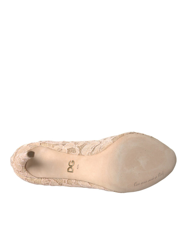 Chaussures de bottes en dentelle Taormina Stretch Beige