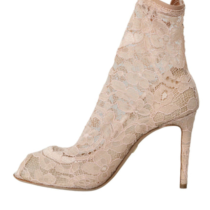 Chaussures de bottes en dentelle Taormina Stretch Beige