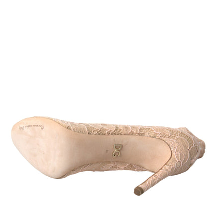 Chaussures de bottes en dentelle Taormina Stretch Beige