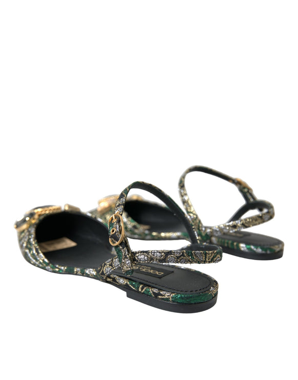 Zapatos de sandalias multicolores jacquard cristal sandals