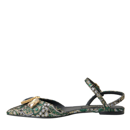 Multicolor Jacquard Crystal Slingback Sandals Chaussures