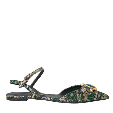 Multicolor Jacquard Crystal Slingback Sandals Chaussures