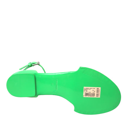 Neon Green Crystal Enkle Strap Sandals schoenen