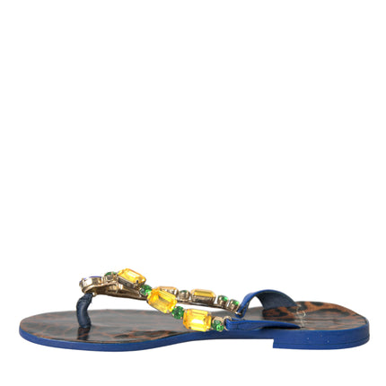 Zapatos de ropa de playa de cuero de pantorrilla azul