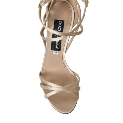 Teli con cinturino in pelle beige scarpe sandali