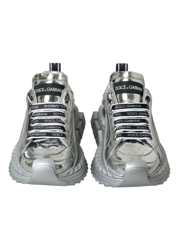 Scarpe sneaker super regina in pelle argento