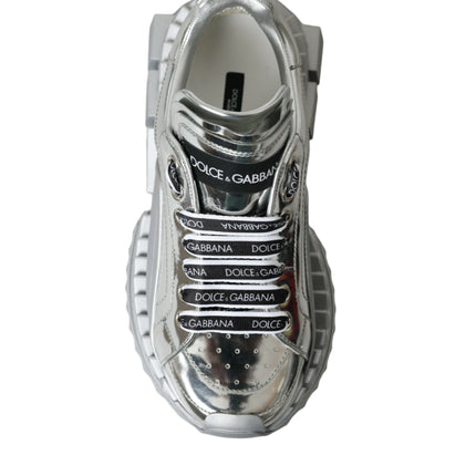 Scarpe sneaker super regina in pelle argento