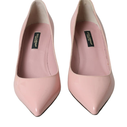 Talons en cuir breveté rose clair pompes chaussures