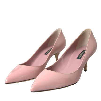 Talons en cuir breveté rose clair pompes chaussures