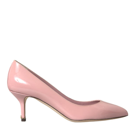 Talons en cuir breveté rose clair pompes chaussures