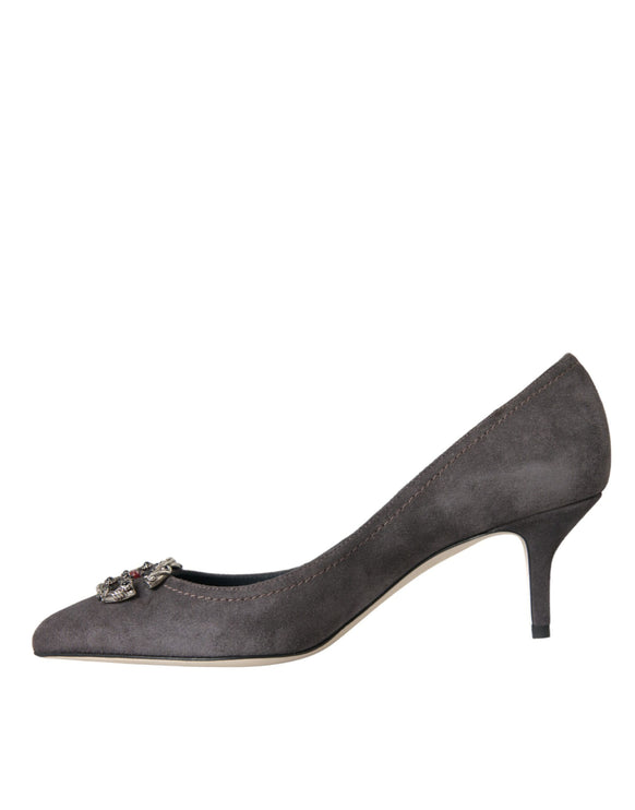 Zapatos de tacones de bellucci de gamuza gris amore