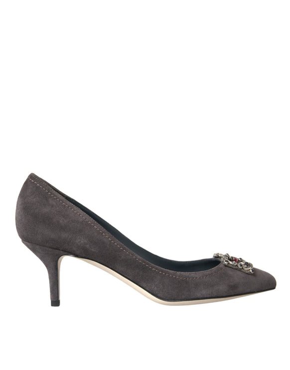 Zapatos de tacones de bellucci de gamuza gris amore