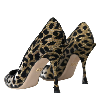 Black Gold Leopard Lurex talons pompes chaussures