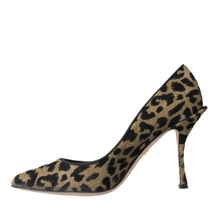 Black Gold Leopard Lurex talons pompes chaussures