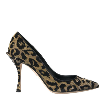 Black Gold Leopard Lurex talons pompes chaussures