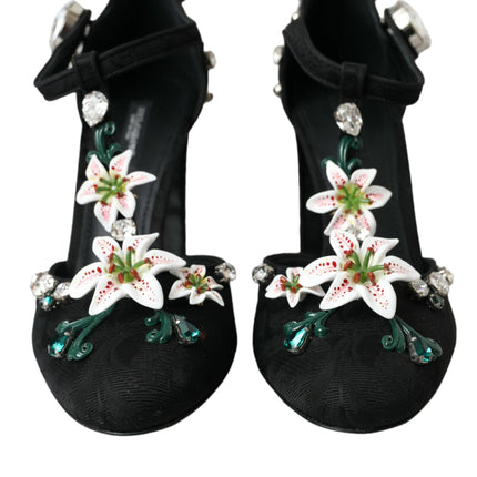 Lilies negros tacones de cristal zapatos de bombas