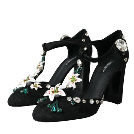 Lilies negros tacones de cristal zapatos de bombas