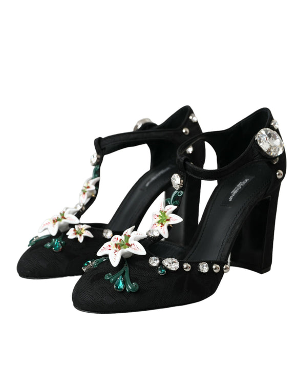 Lilies negros tacones de cristal zapatos de bombas